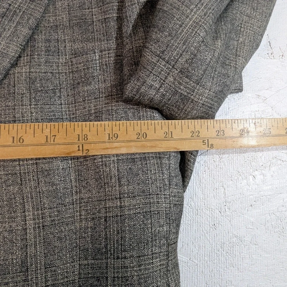 Jack Victor‎ Montreal Wool Blazer 43L Gray Plaid Sport Coat READ